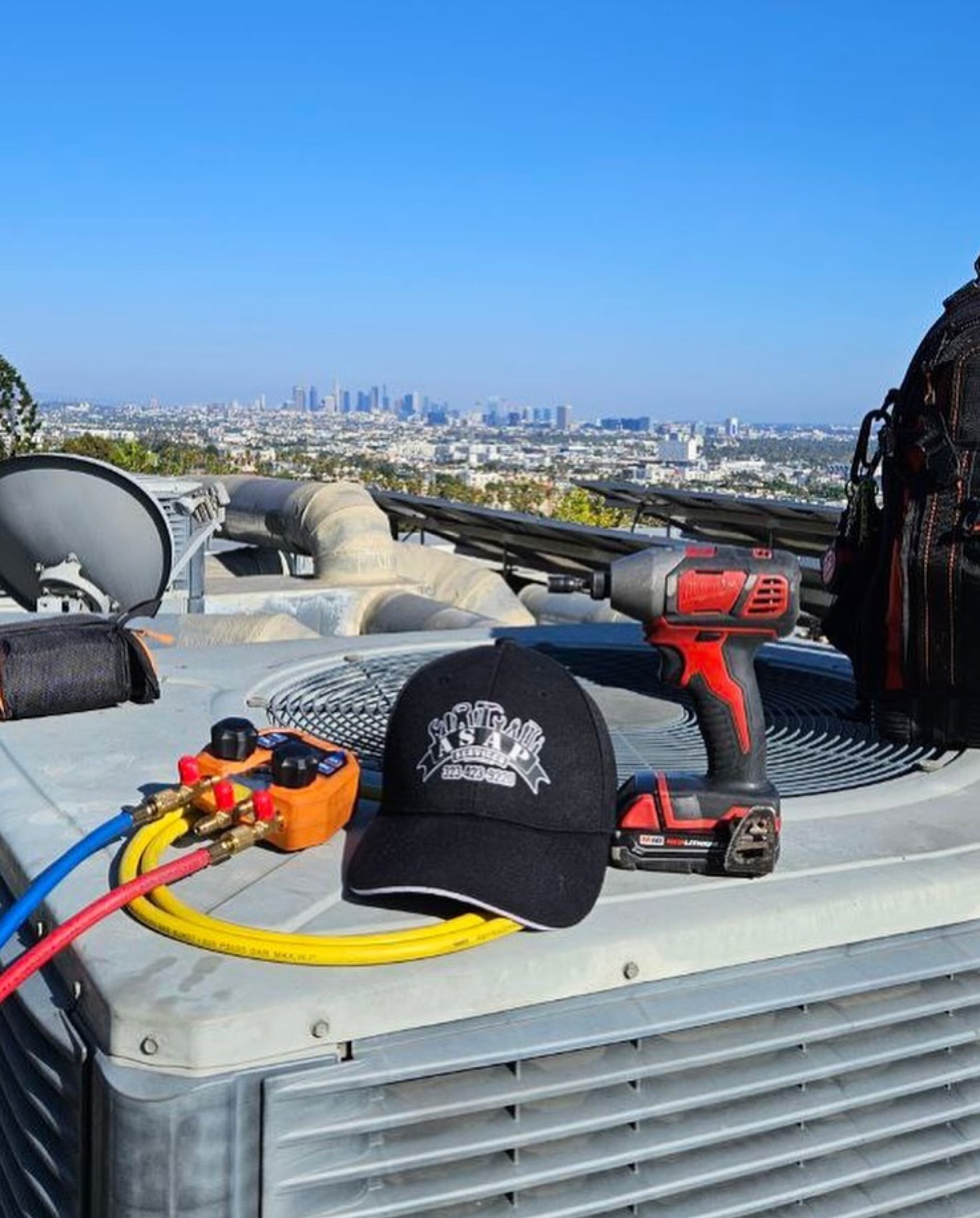 Rooftop AC unit serviced by ASAP Repairs